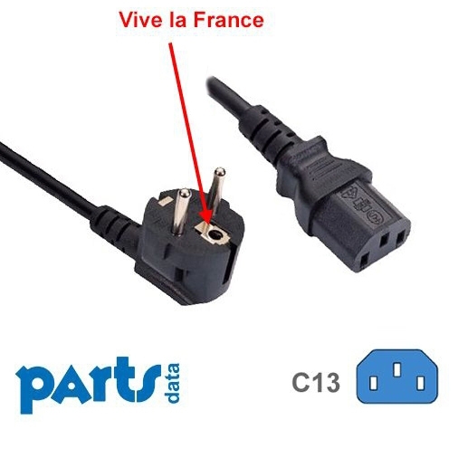 Kurzes Kaltgerätekabel mit Schutzkontakt-Stecker CEE 7/7 90°-WINKEL an C13, 50cm